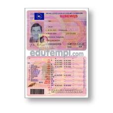Netherlands driving license template in PSD format
